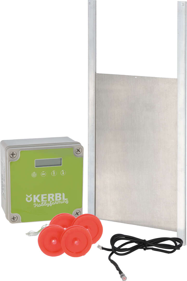 KERBL Automatische Hühnertür Komplett-Set inkl. Führungsschienen